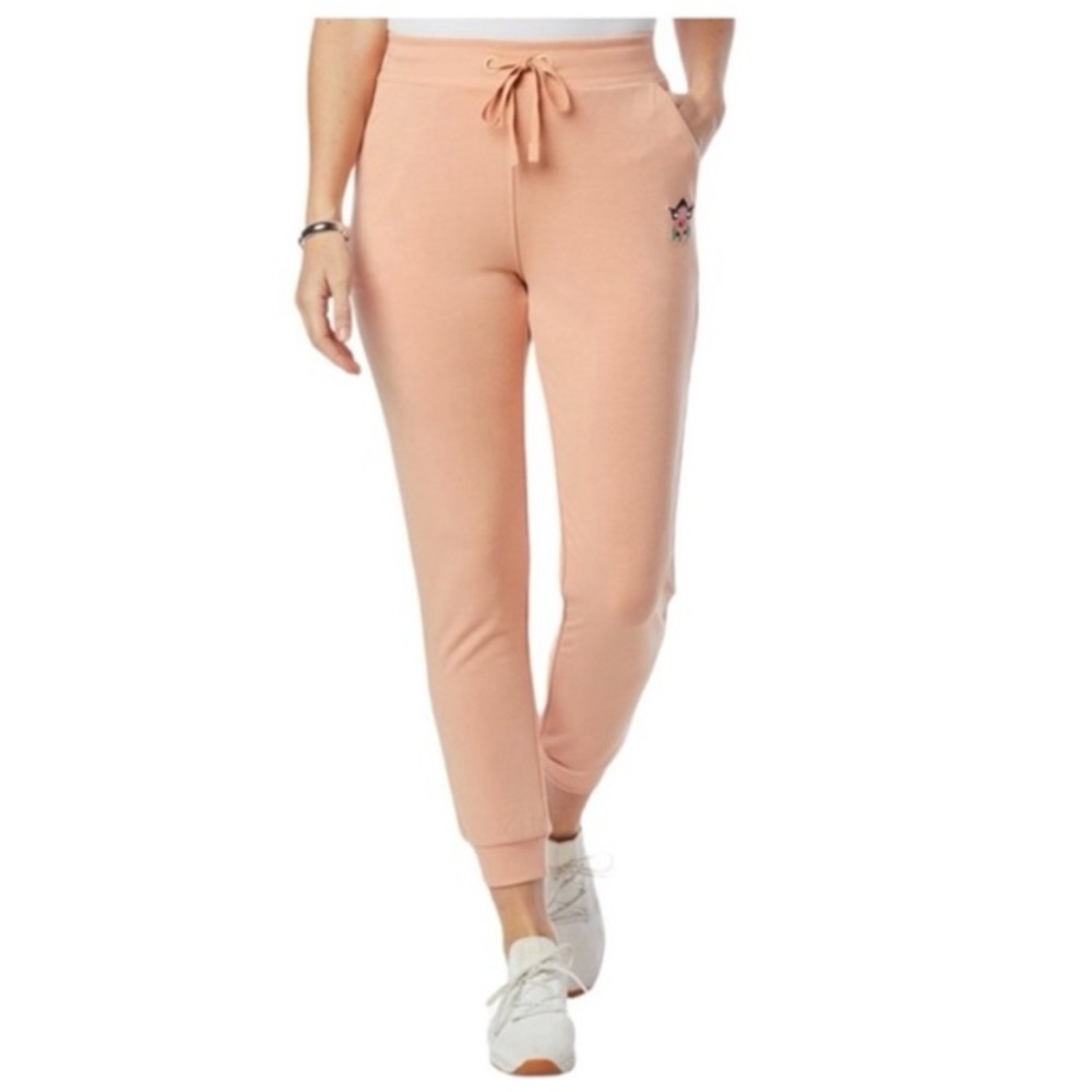 BADGLEY MISCHKA Women's Sweatpant Joggers in PEACH Size LARGE NWT